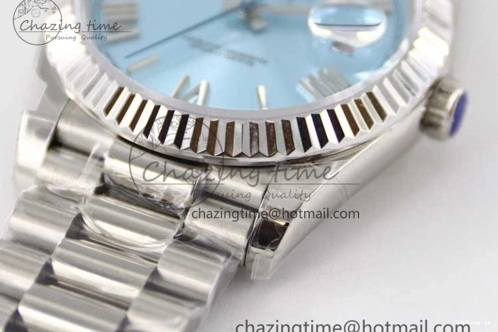 1230 Soft Day Date 40mm SS 904L Steel TWF 1:1 Best Edition Ice Blue Roman Dial on SS Bracelet A 2359